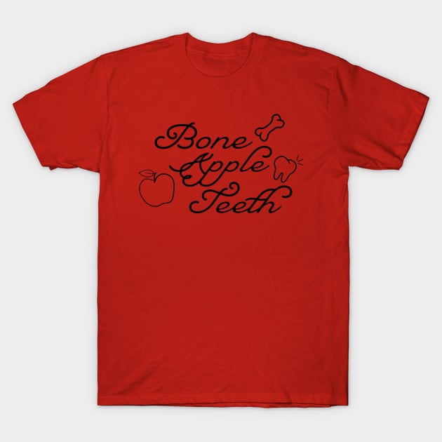 Bone Apple Teeth with Icons T-Shirt by kareemelk